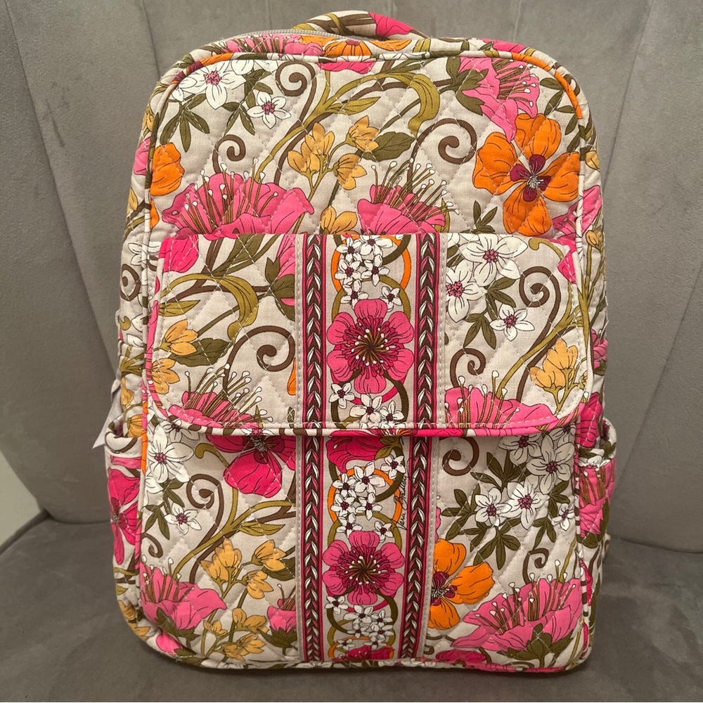 ✅ Vera Bradley Mini Backpack In Tea Garden  Floral Pattern